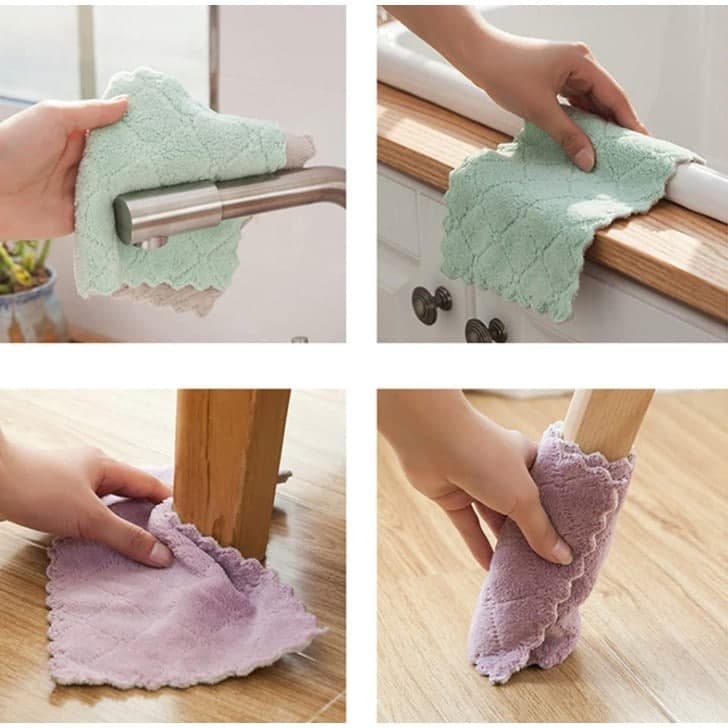 ZILLO Kain Lap Murah Serbaguna Kain Lap Meja Piring Dapur Anti Minyak Kain Lap Microfiber Multifungsi