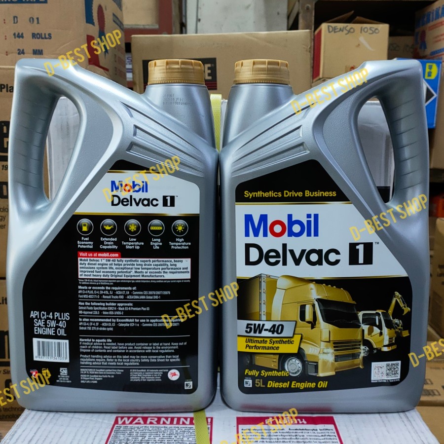 Oli mesin mobil diesel MOBIL1 DELVAC 1 FULL SYN 5W-40 - 5 liter