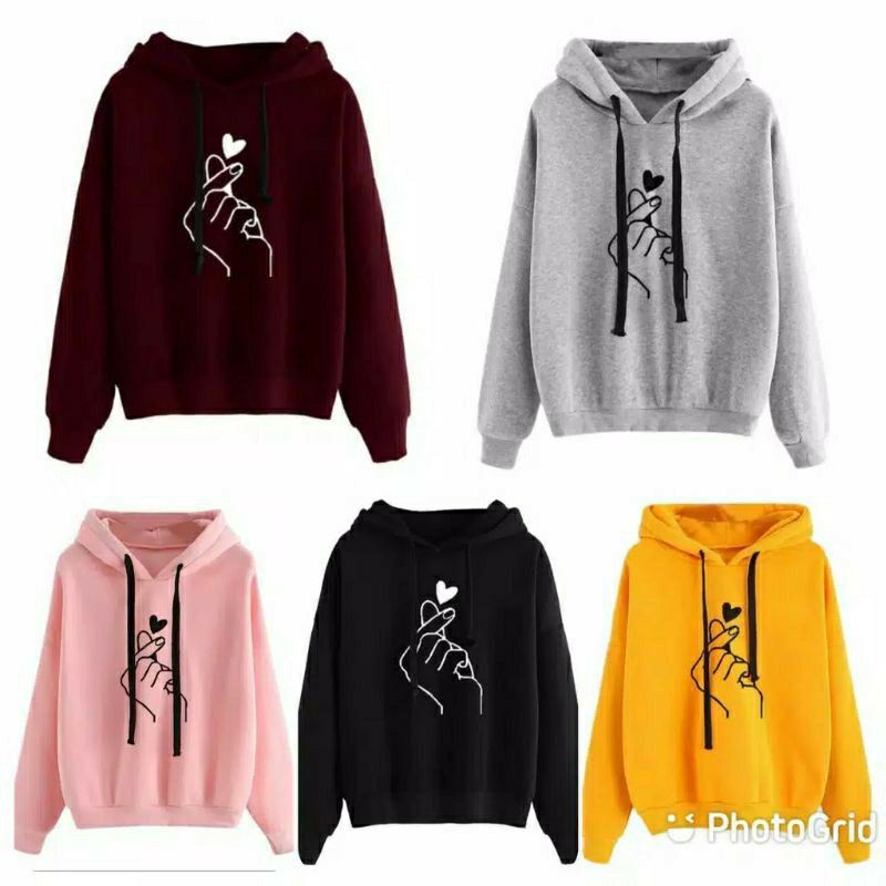 LONGTime379 Sweater Cewek Lt.Saranghaeyo Hoodie Cewek Sweater Wanita Keren New Model-Mustard