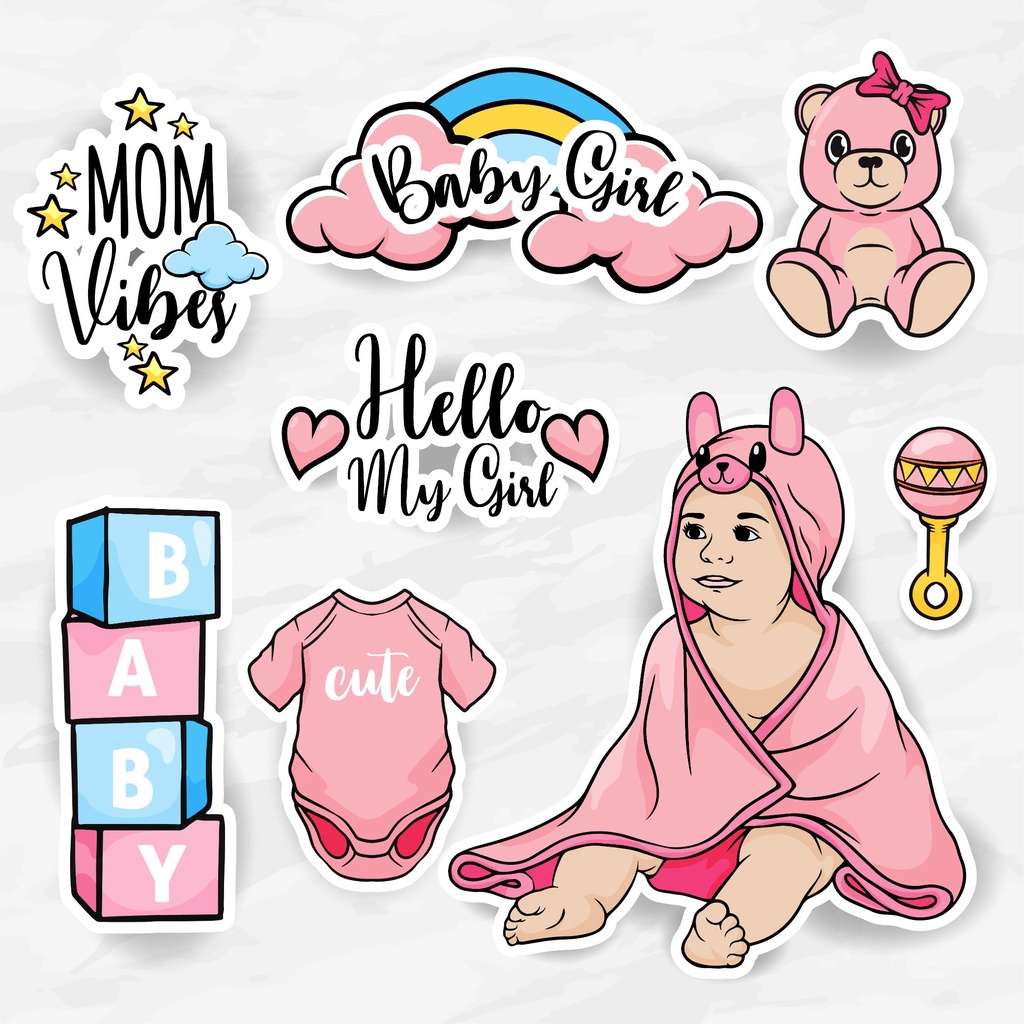 

Sticker Baby Boy - Baby Girls / Sticker traveling/ stiker jurnal travel / aesthetic journal sticker