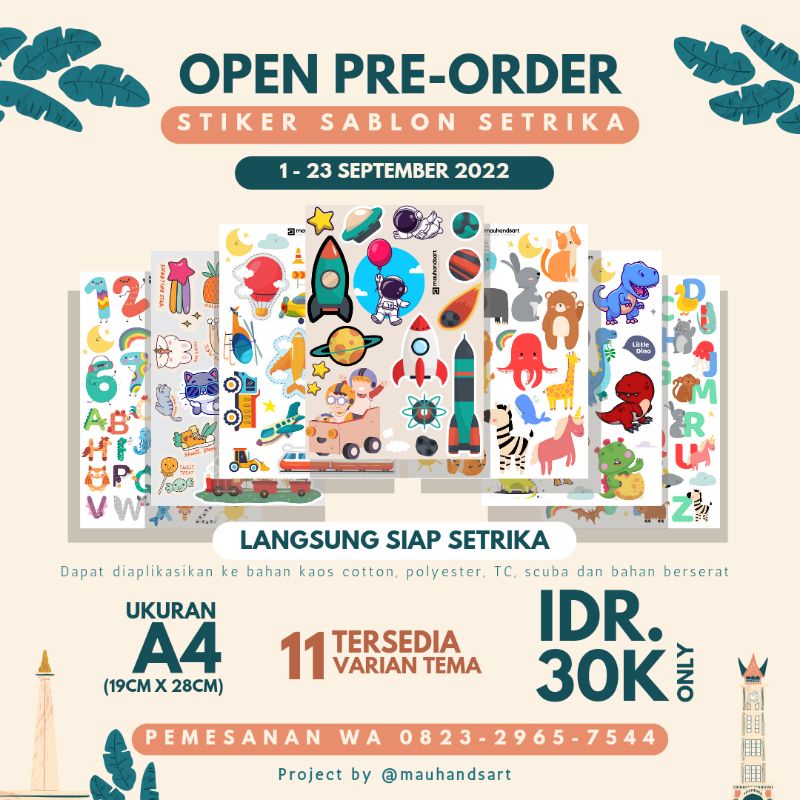 

PRE-ORDER Sablon Setrika Press Motif Lucu Waterproof Ukuran A4