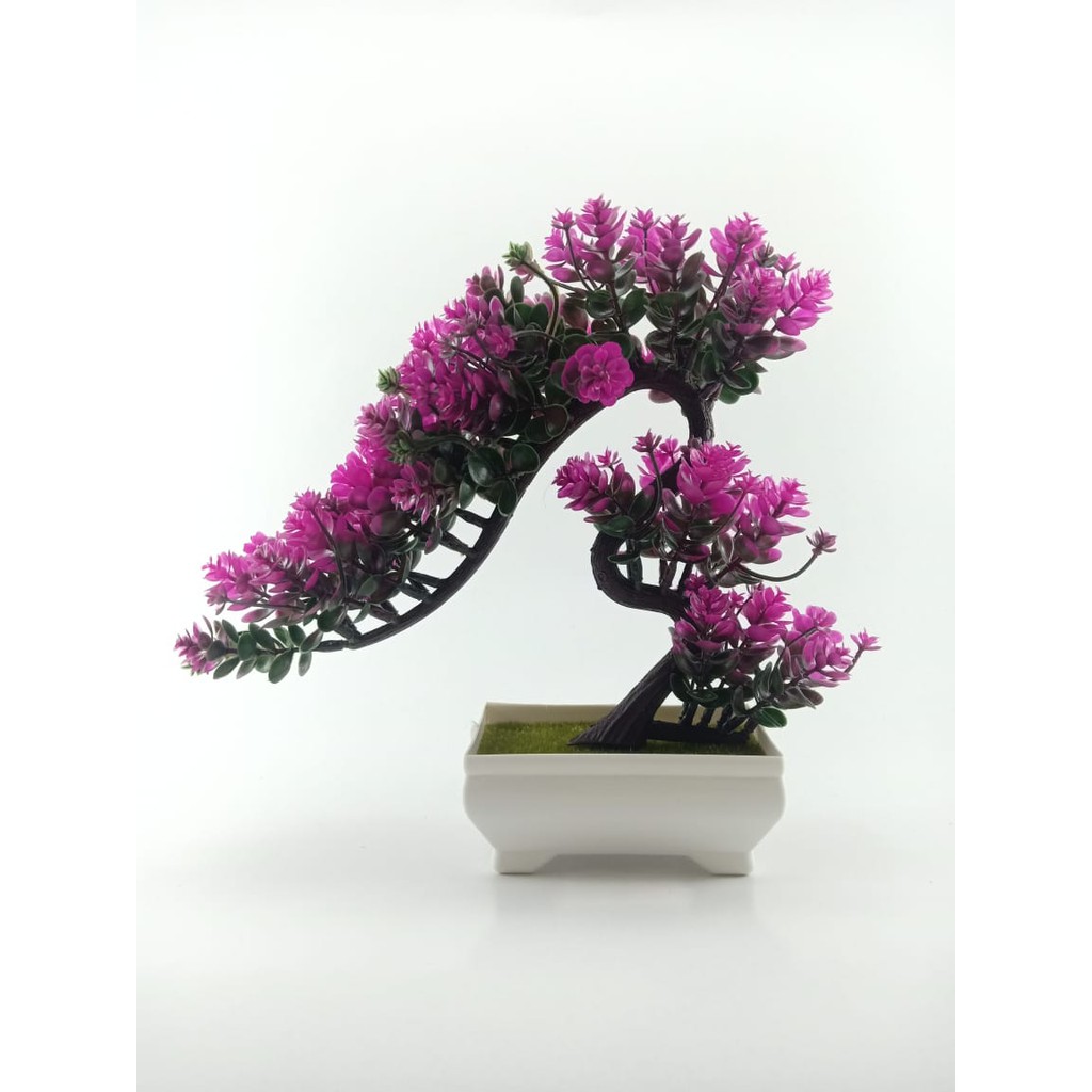 COD BUNGA PLASTIK BUNGA BONSAI BUNGA ARTIFISIAL BUNGA HIASAN MEJA TANAMAN HIAS PLASTIK BP8825-UNGU
