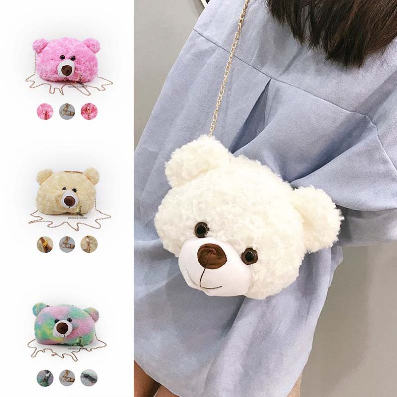 TAS BULU LUCU  MOTIF TADDY BEAR / TAS BONEKA LUCU