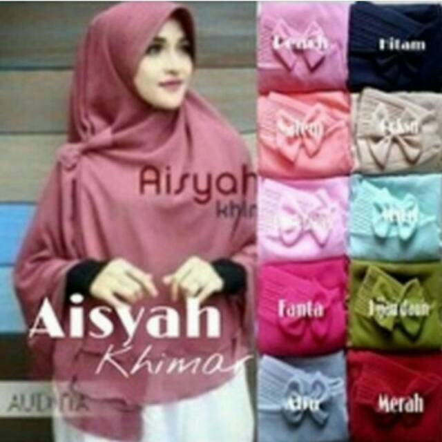 Hijab khimar aisya jumbo double leyer pita pet grosir bandung jakarta kudus