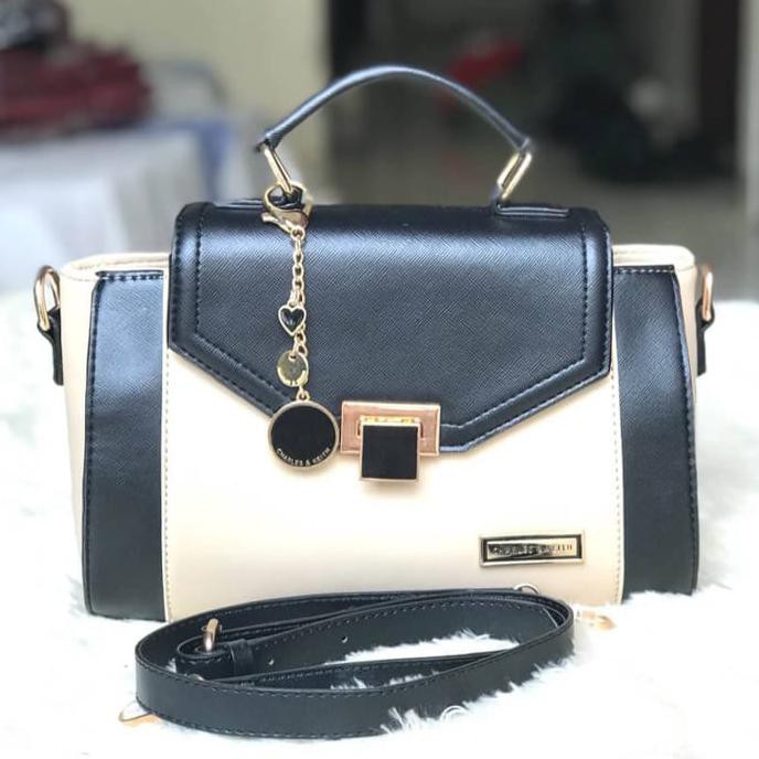 Termurah* Tas Wanita Cewek Branded Handbags Charles N Keith Ck Ashanty Black Diskon