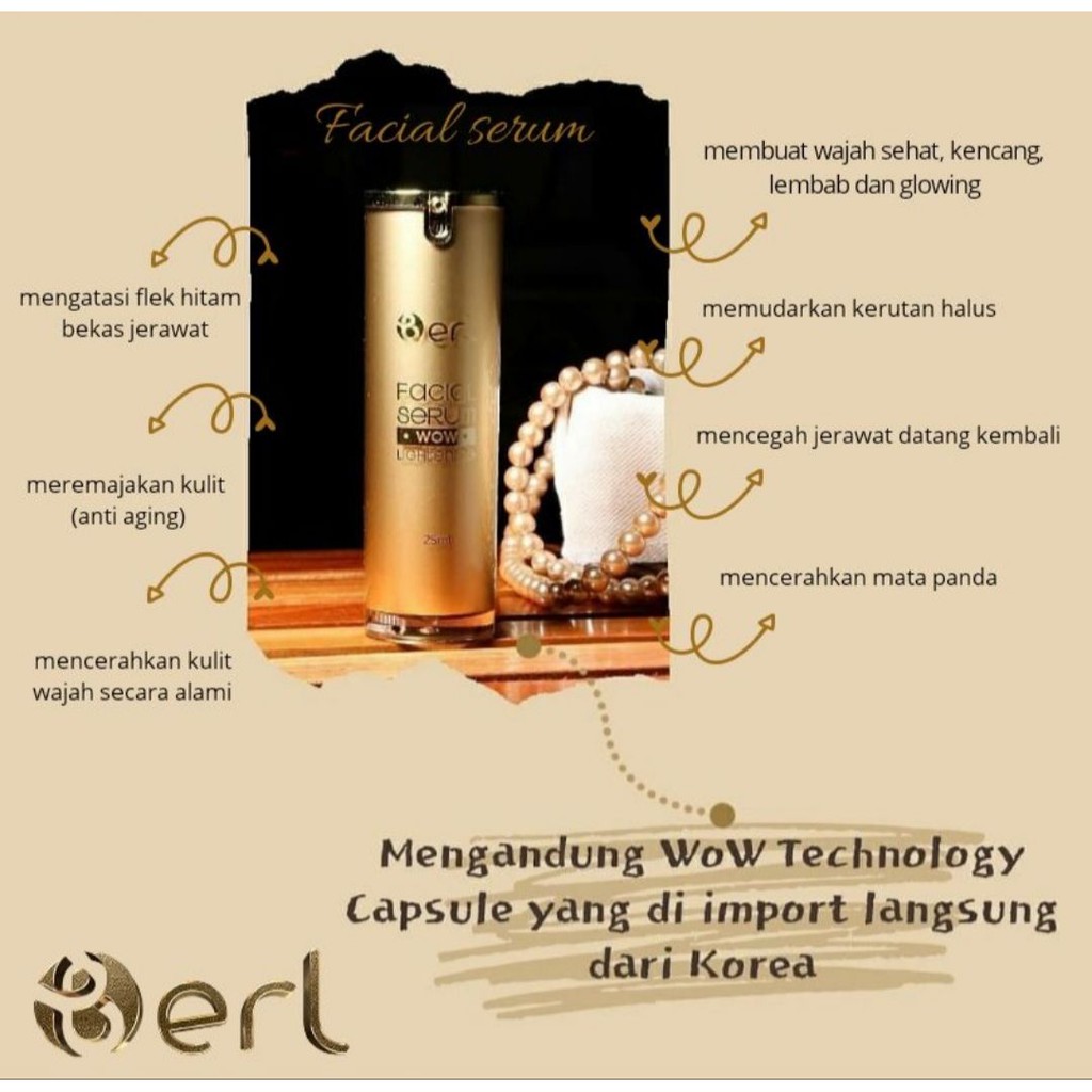 B Erl Facial Serum Pencerah Pemutih Wajah Garansi Original