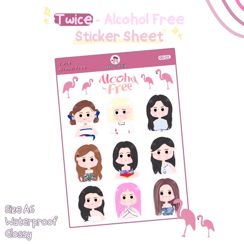 

[TWICE] Alcohol Free Sticker Sheet by Dootato