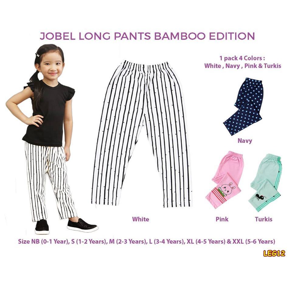 KAZEL JOBEL LONG PANTS GIRL BAMBOO EDITION ISI 4 CELANA PANJANG ANAK