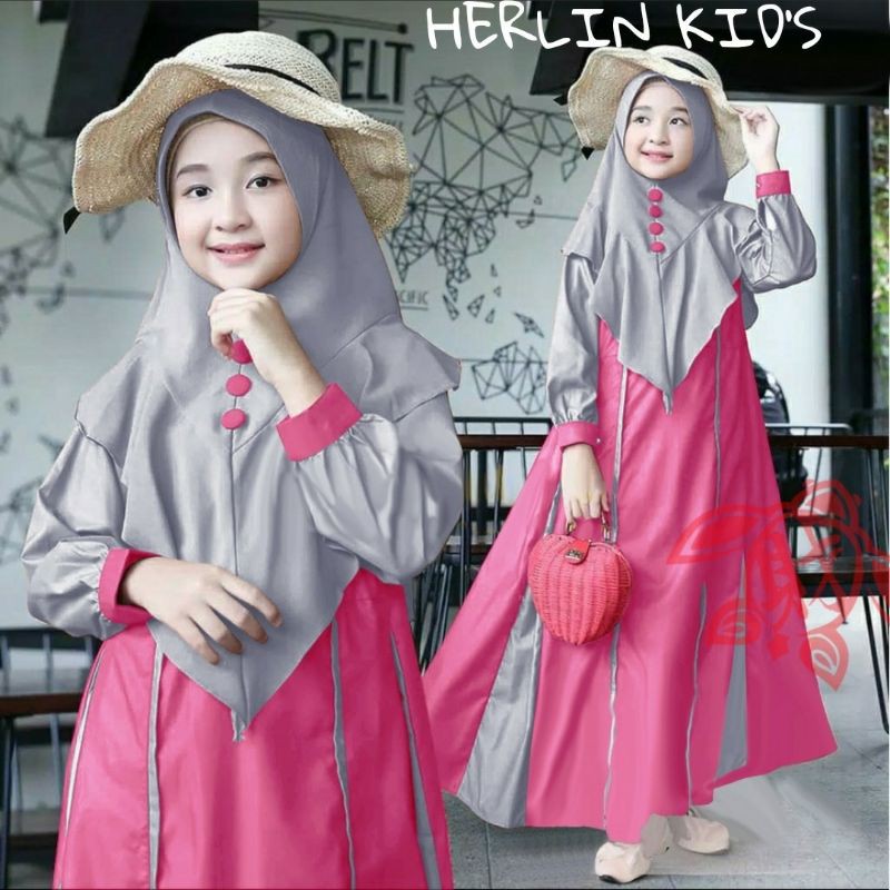 READY 6Y, 7Y, 8Y, 9Y, 10Y GAMIS HERLIN GAMIS ANAK PEREMPUAN RONA SYAR'I GAMIS MODERN