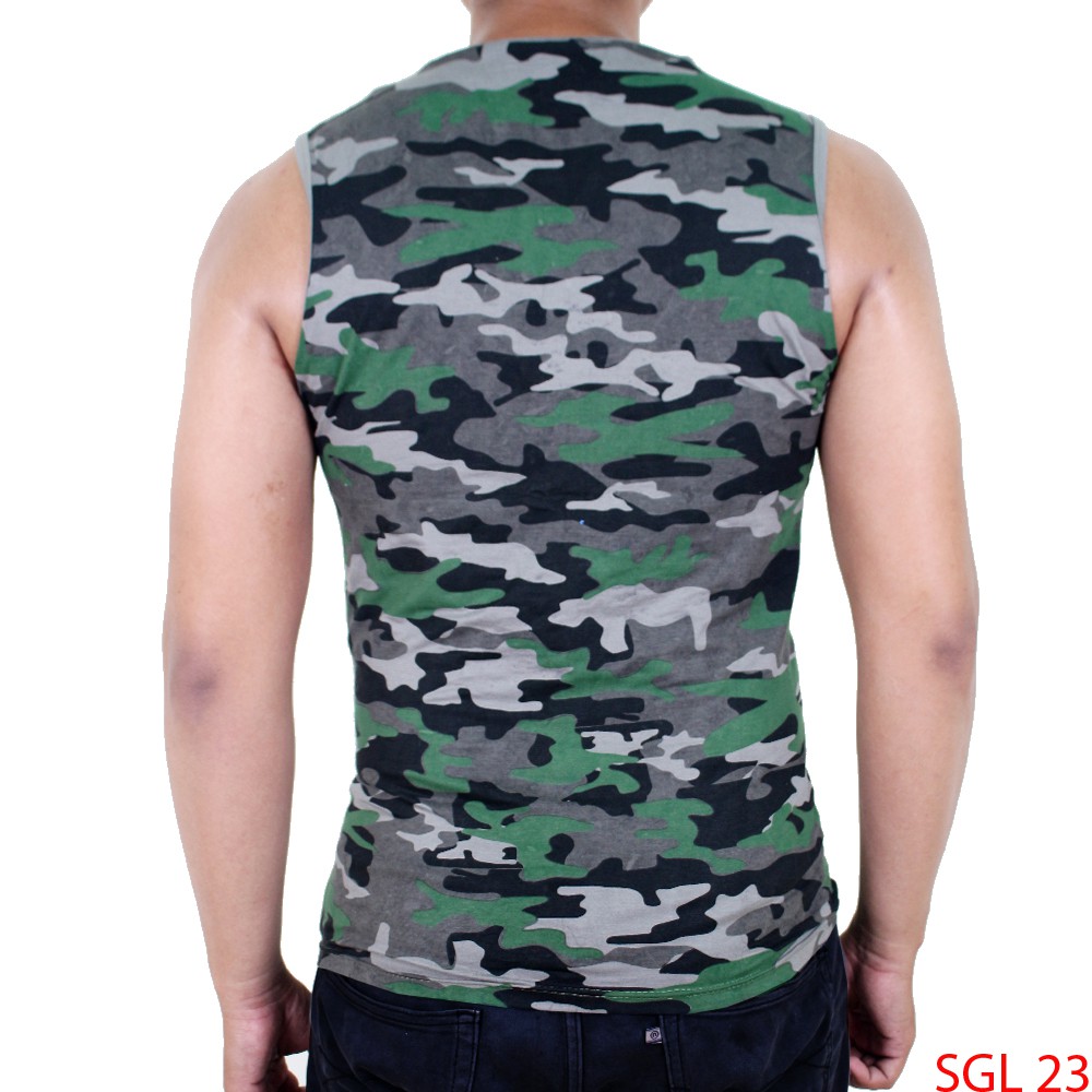 Singlet Kaos Dalaman Pria Motif Loreng Army-SGL 23