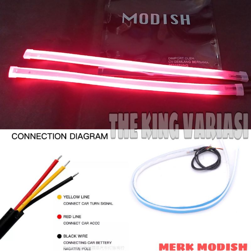 LAMPU ALIS LED DRL 30CM RUNNING 12V/LAMPU ALIS LED 3PCM RUNNUNG/LAMPU ALIS MERAH 3PCM/LAMPU ALIS LED