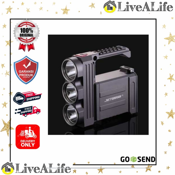 JETBeam T8 Senter LED Flashlight Tactical CREE XP-L 3500 Lumens