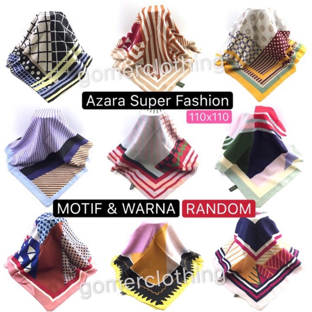 gomerclothing | RANDOM HIJAB SEGI EMPAT SAKURA AZARA SUPER FASHION / JILBAB SEGIEMPAT KERUDUNG