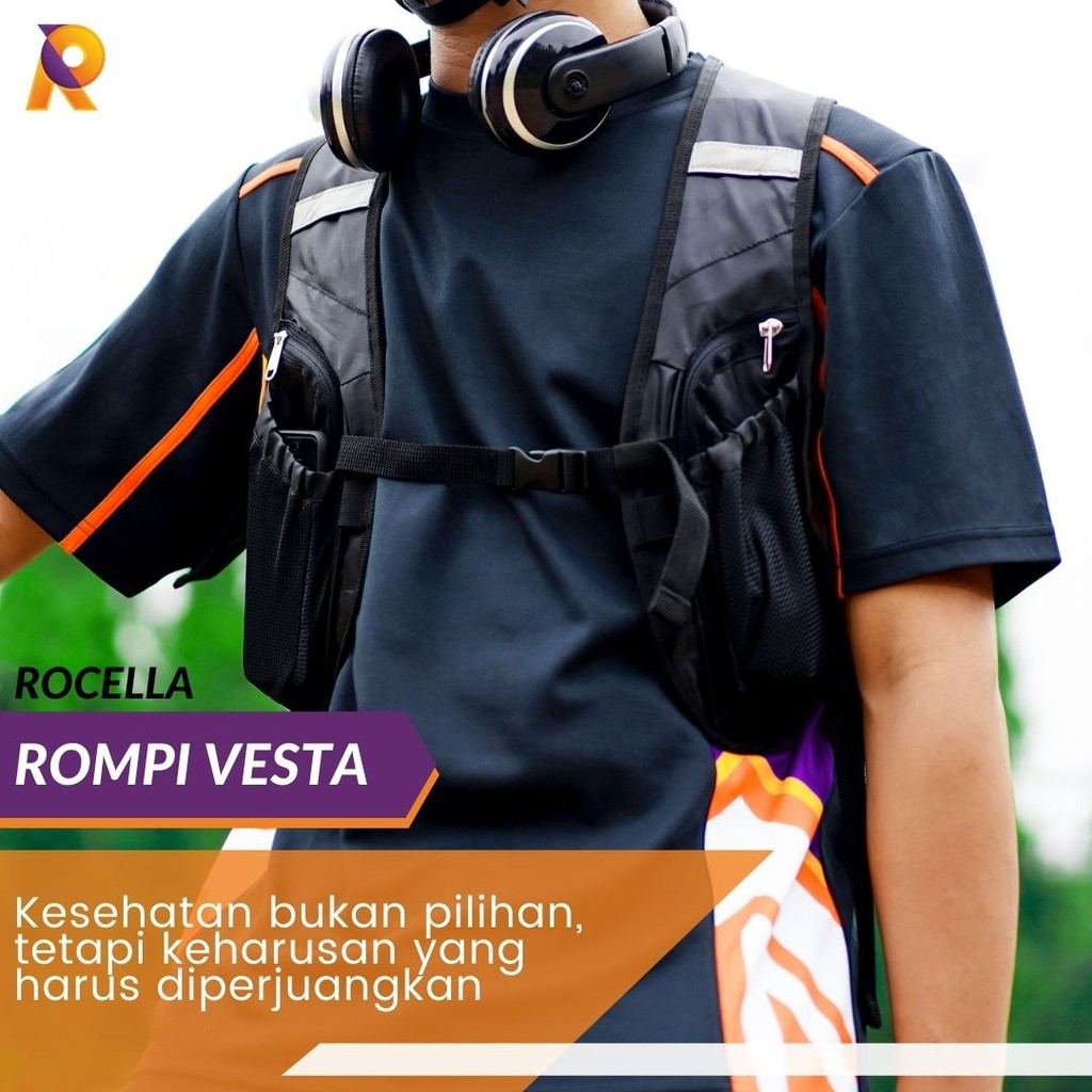 Rompi Lari//Rompi Sepeda//Rompi Running Cardio//Rompi Jogging//Rocella Rompi Vesta