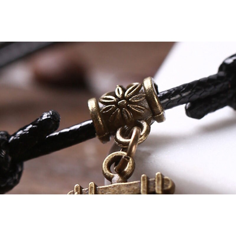 2022 Gelang Kaki Tali Hitam Gaya Vintage Bohemia Motif 12 Rasi Bintang Untuk Perhiasan Wanita
