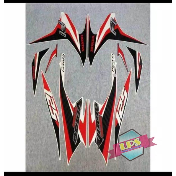 Stiker Striping Vario FI 125 2014 - Warna PUTIH MERAH