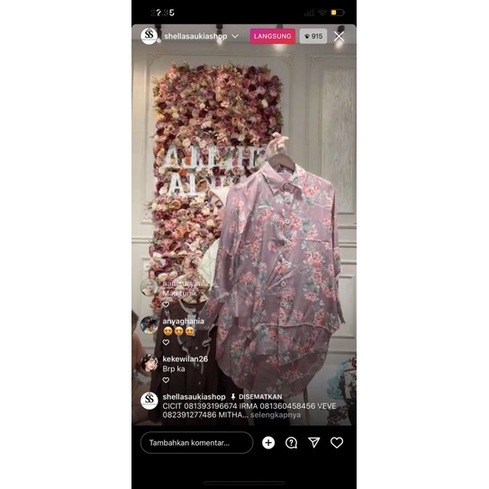 Tunik bunga shellasaukia Preloved