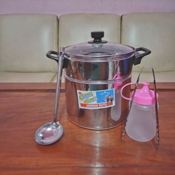 Gardenglories Paket Lengkap Dandang Bakso Mini 20Cm Free Cintung Capit Botol