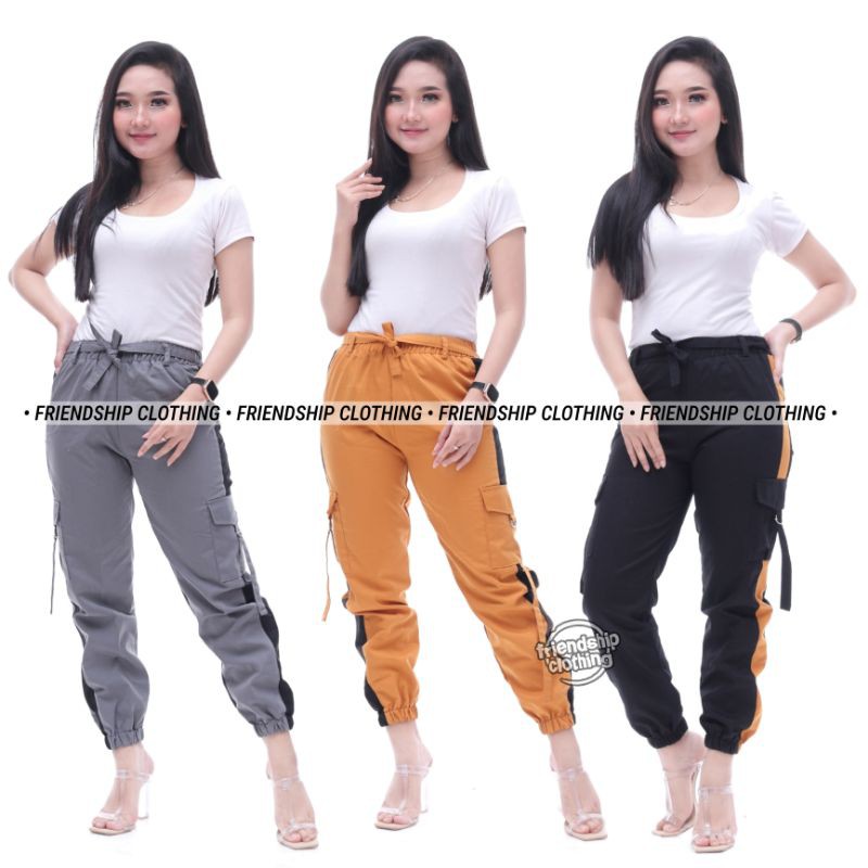  CELANA  WANITA  TERBARU JOGER PANTS CARGO  WANITA  KEKINIAN 