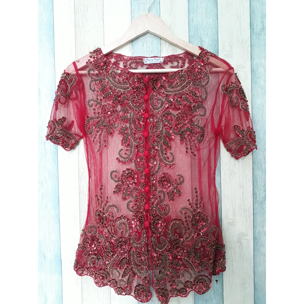 Kebaya payet lengan pendek moodern