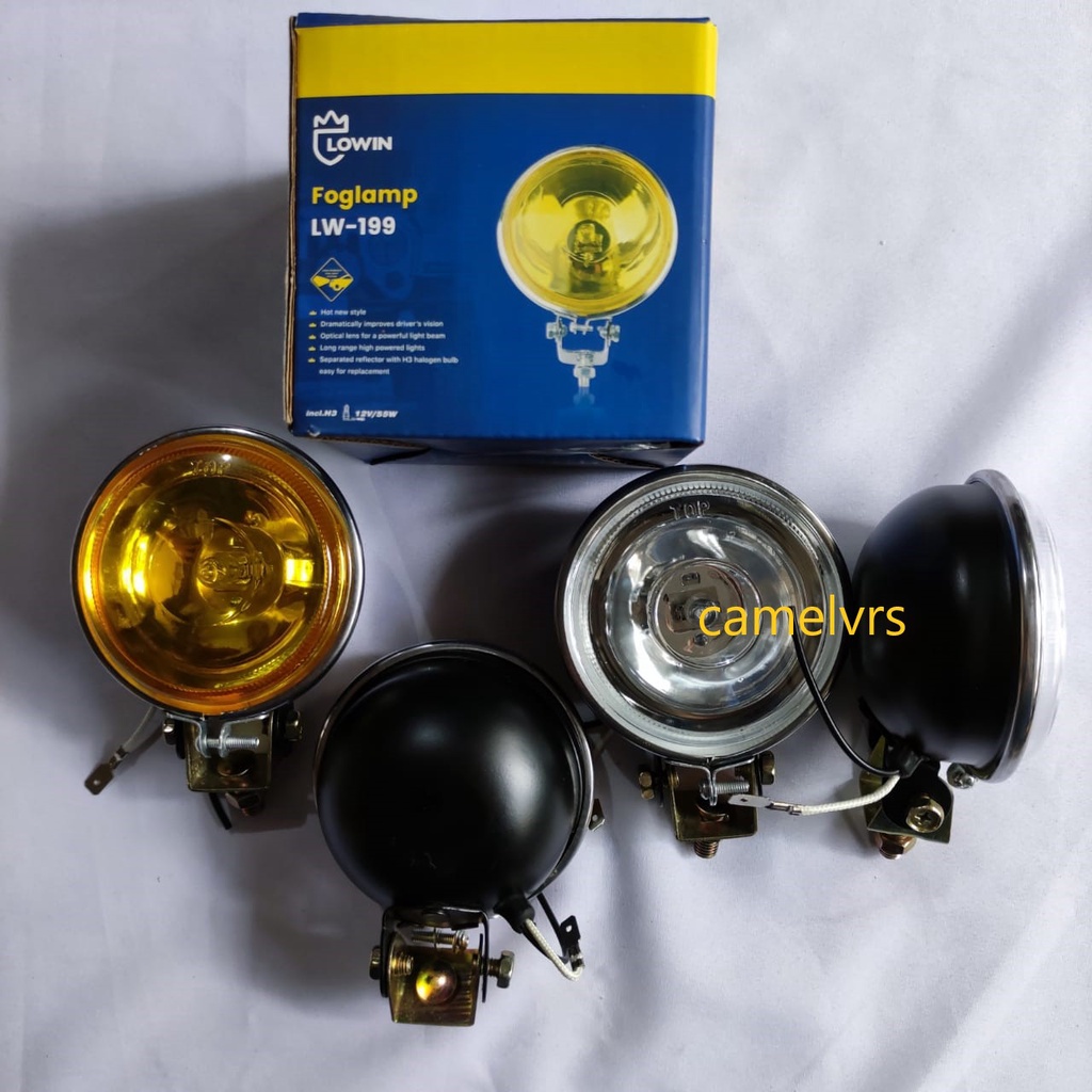 Lampu kabut FogLamp Lampu Tembak H3 bulat 12volt 2pcs putih/kuning