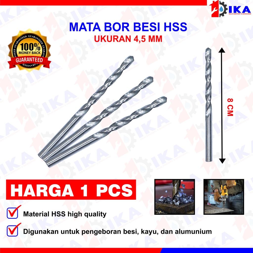 Mata Bor Besi Hss 2,5 4,5 5 6 mm Bagus Murah Kuat