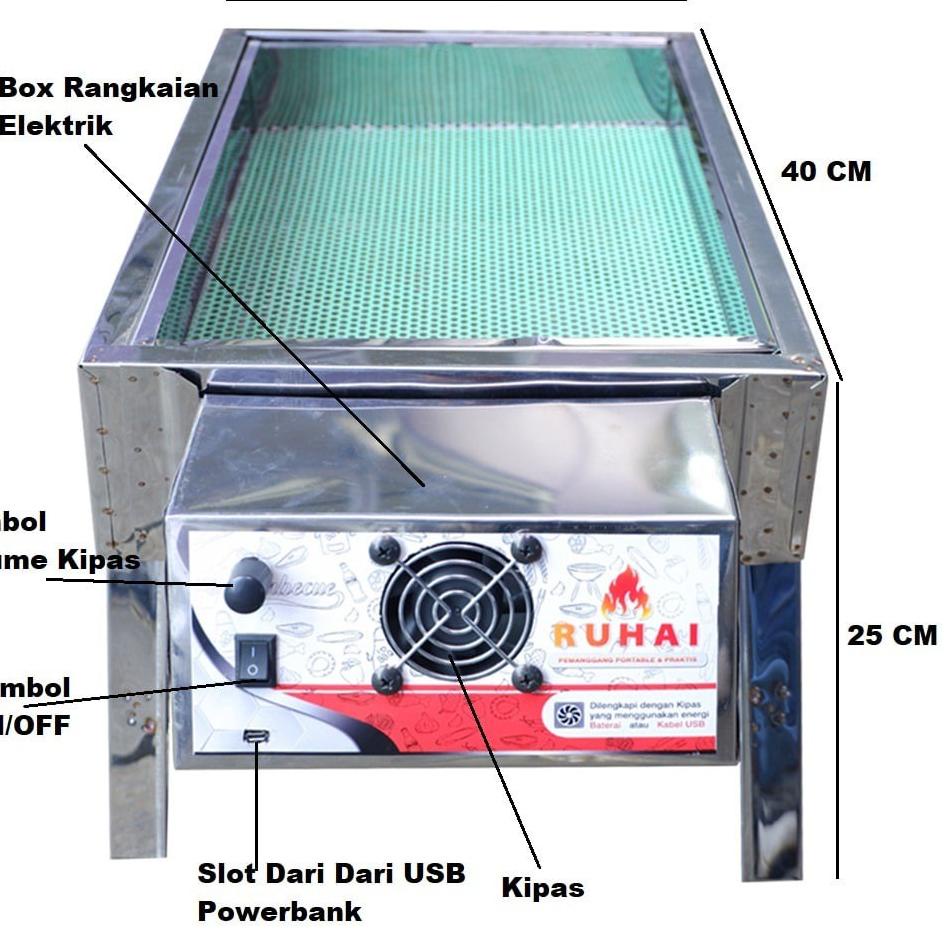 tz❂Bayar Di Tempat✫➚ RUHAI Alat Panggang Sate/Ikan/BBQ Grill Stove Foldable - BISA DILIPAT 55