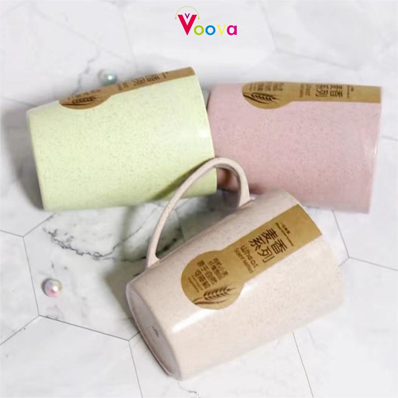 VOOVA  Wheat Straw Environmental Protection Cup / Straw Kopi Mug Cangkir /550ML handy cup /Gelas Gandum Kokoh / BPA Free /Water Galss Cup/Plastic Cup