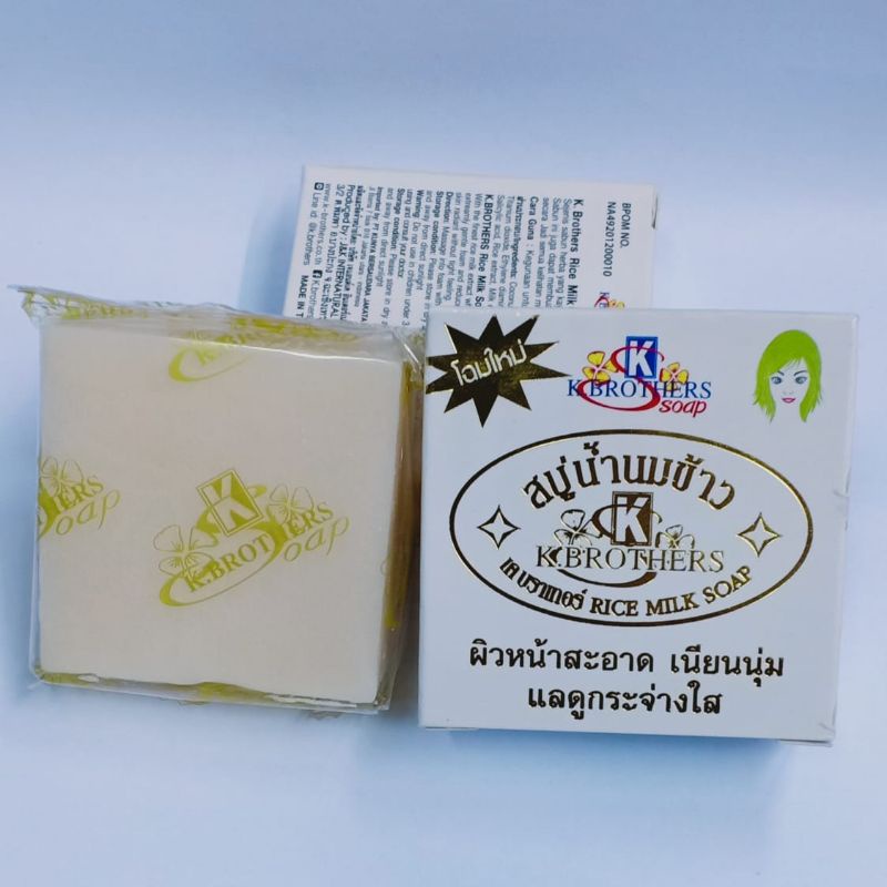 SABUN BERAS THAILAND PUTIH K BROTHER ORIGINAL THAI RICE MILK SOAP [ ECER ]