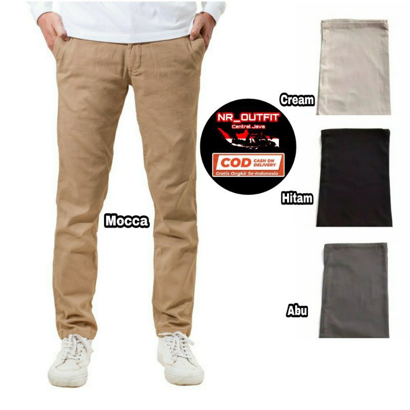 Big Size Ukuran 39-44 Celana Panjang Pria Chino Original Jumbo Stretch Chinos Cowok Dewasa Distro