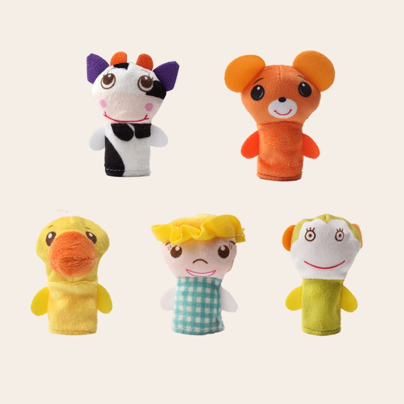 5pcs / set Mainan Interaktif Boneka Jari Bentuk Landak Bahan Plush Lembut Untuk Orang Tua + Anak