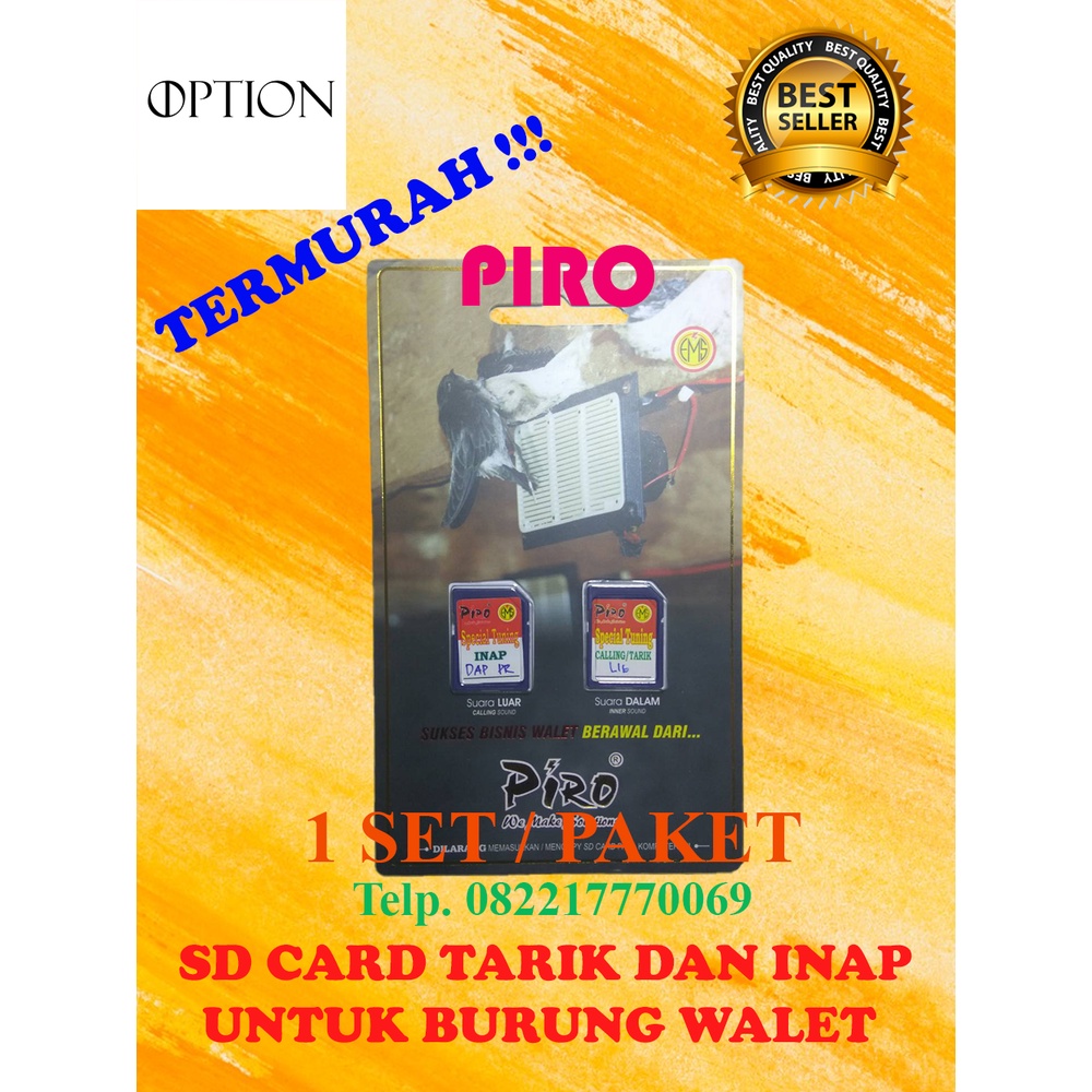 PIRO SD Card Suara Walet 1 SET / PAKET Inap / Tarik / Calling Special Tuning ORIGINAL