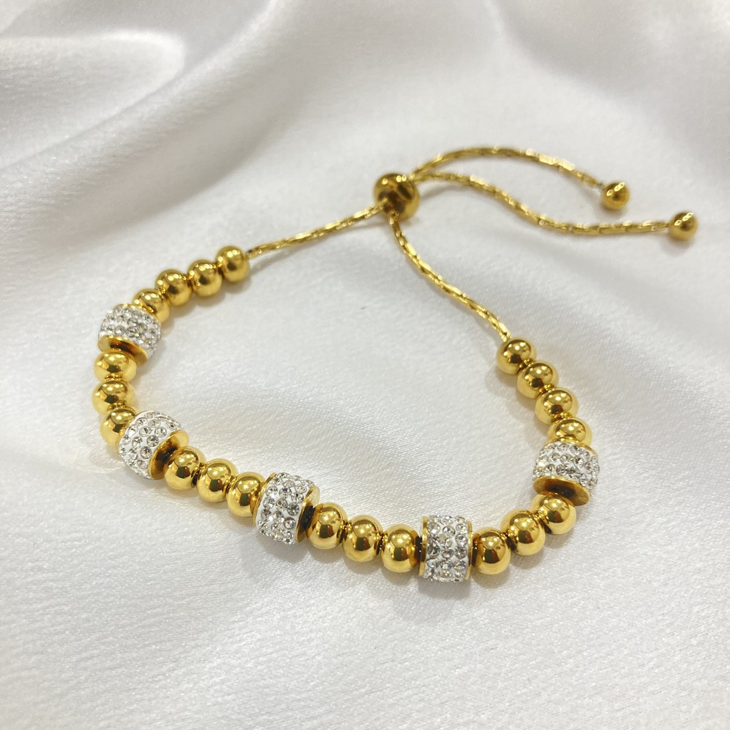 noin_acc Gelang Serut Titanium Permata Aksesoris Perhiasan