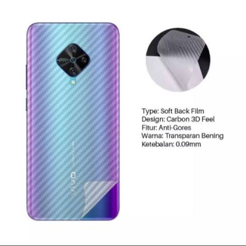 GARSKIN ANTI JAMUR VIVO Y91/ Y93/ S1 pro/ Z1 pro/ SKINCARBON TRANSPARANT