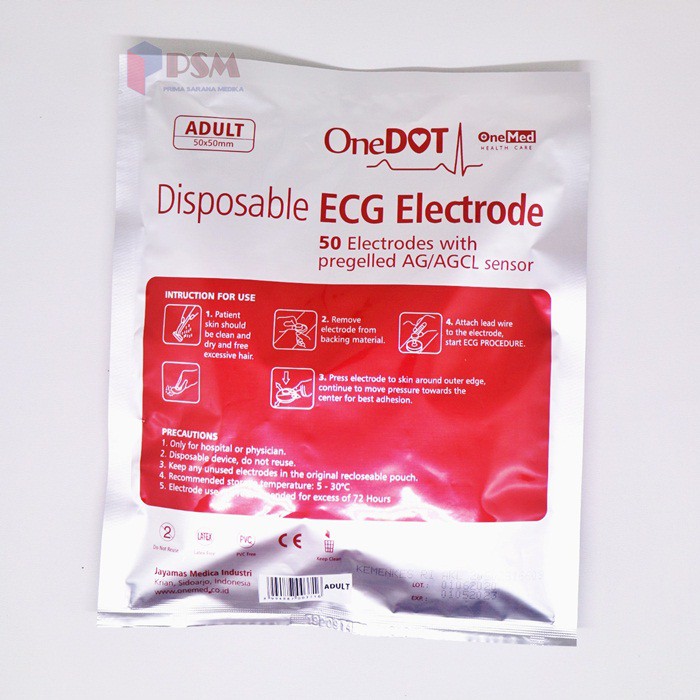 Disposable ECG Electrode OneDot Dewasa / Electroda ECG isi 50