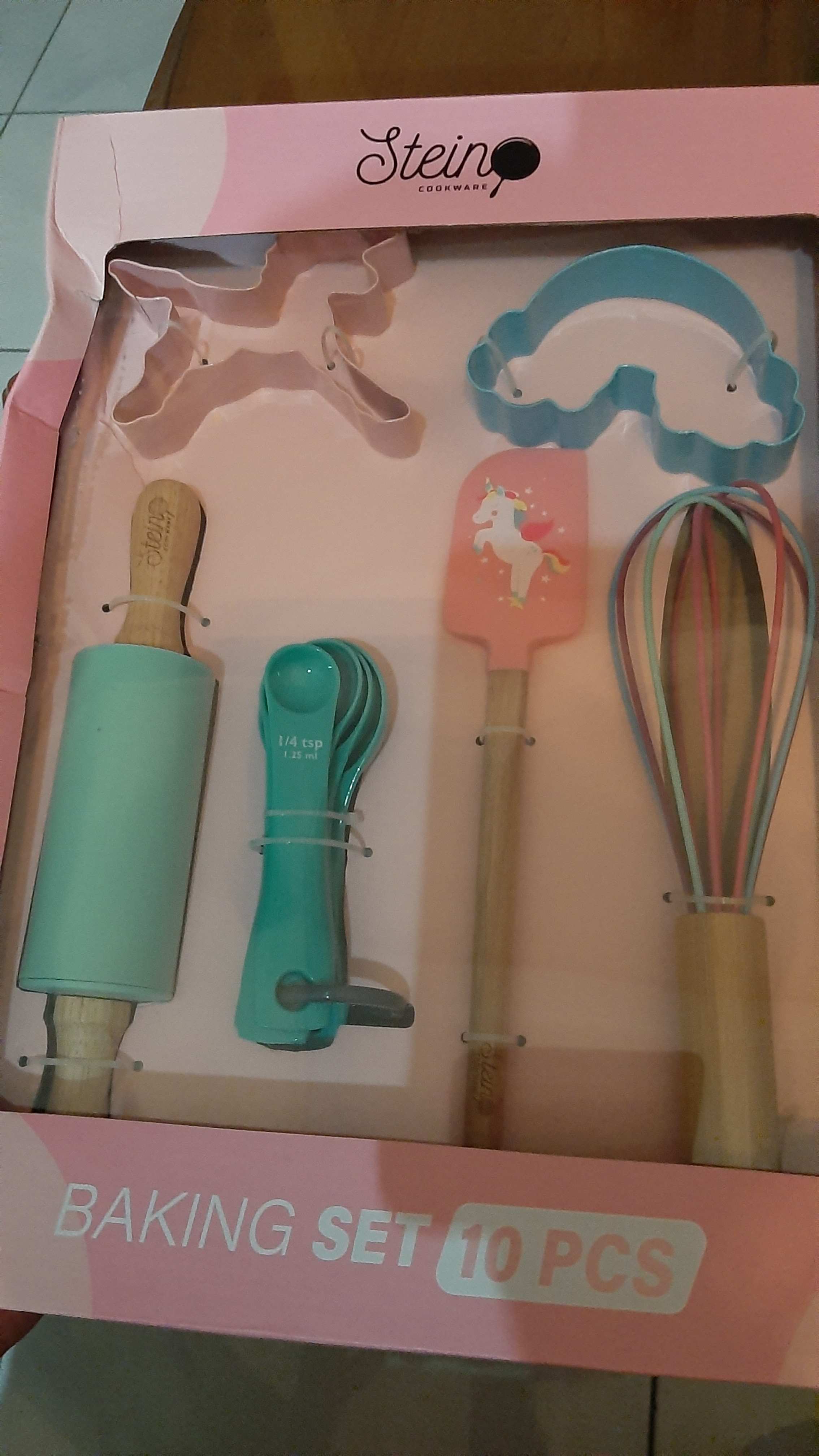 Steincookware Little Chef Baking Set<br />by Flint Stein Cookware Unicorn Tools Rollingpin Spatula Sutil
