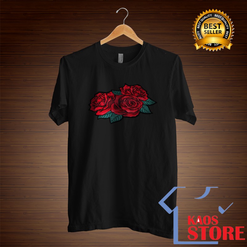 KAOS TSHIRT BAJU BUNGA ROSE MAWAR