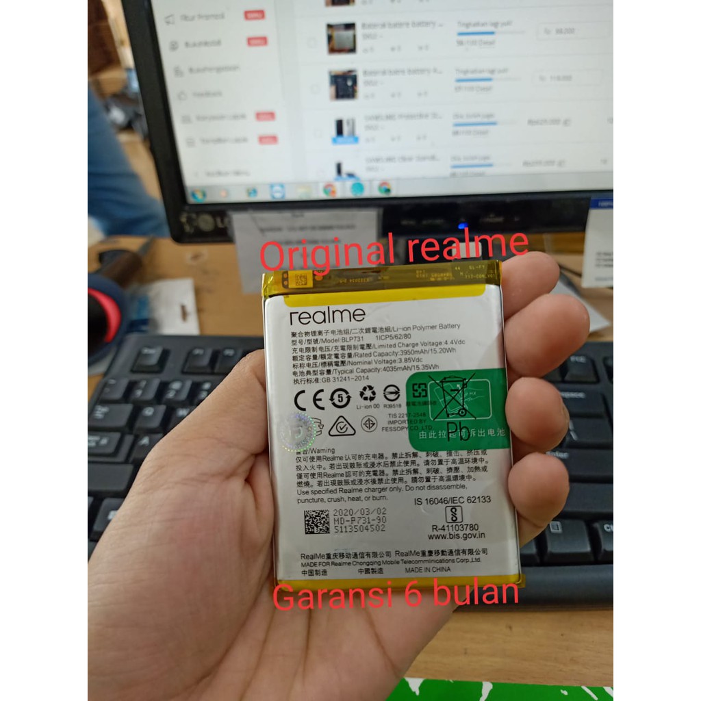 Batre Baterai battery Realme 5 Pro kode BLP731 Original Ori