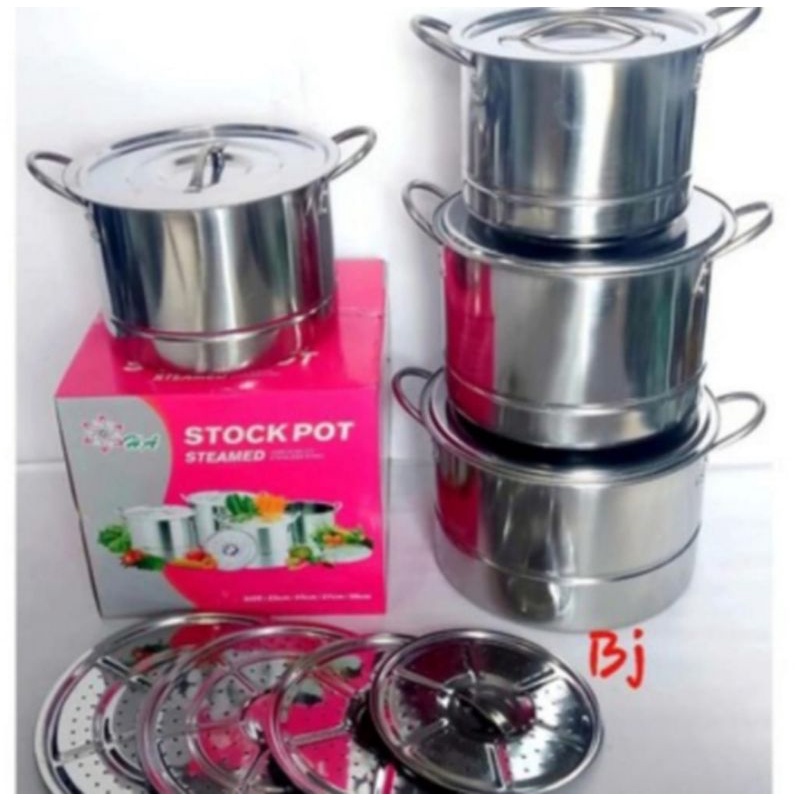 Panci steamer stock pot / panci kukus 4set / panci dandang set