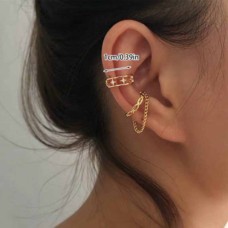 Rock Anting Tusuk Gantung Desain Bintang Hias Zircon Gaya Vintage / Minimalis Untuk Wanita