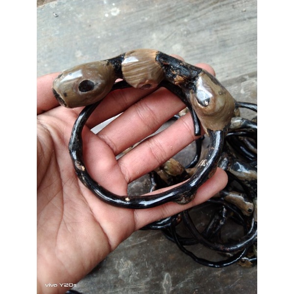 gelang akar bahar hitam bonggol asli