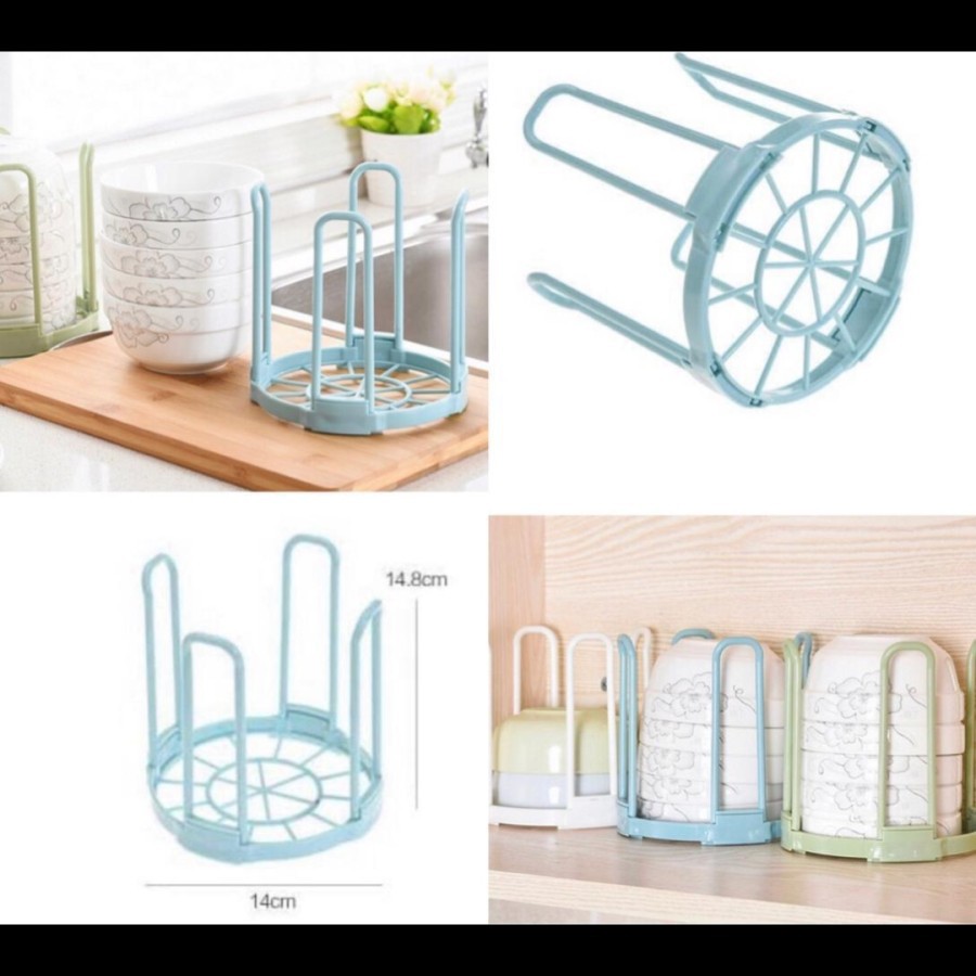 Rak mangkok susun dapur serbaguna tempat piring bowl kitchen organizer