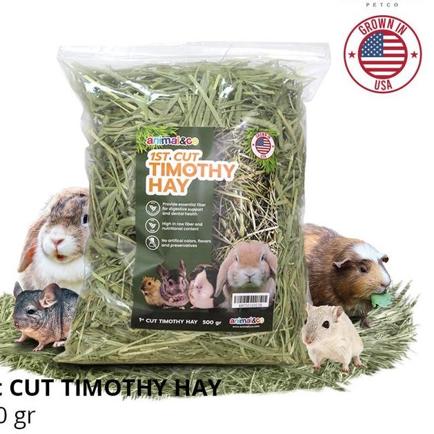 AnimalnCo 1st Cut Timothy Hay 500gr - Rumput Hay Makanan Kelinci 500gr