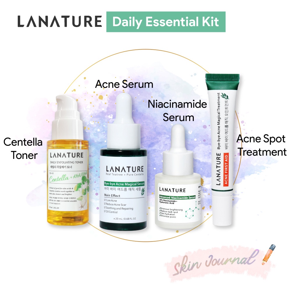 LANATURE CENTELLA AHA BHA EXFOLIATING TONER / acne magical serum/ Acne Treatment spot cream ORI