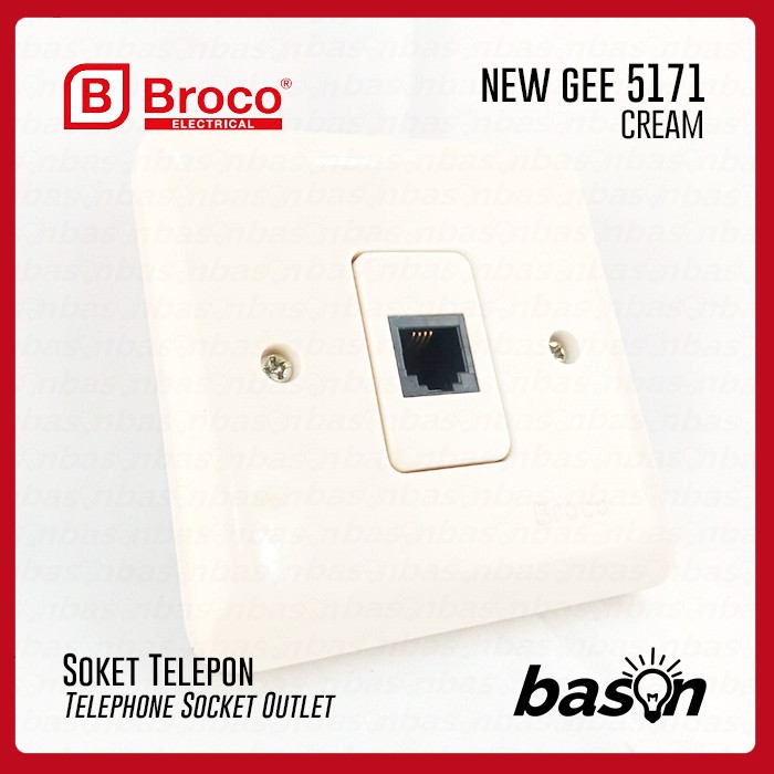 BROCO 5171 New Gee RJ11 Telephone Socket Outlet - Soket Telepon