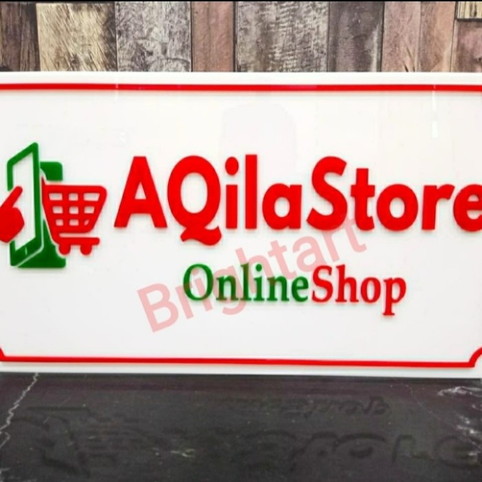 

Papan nama toko acrylik timbul 40x40 Keren