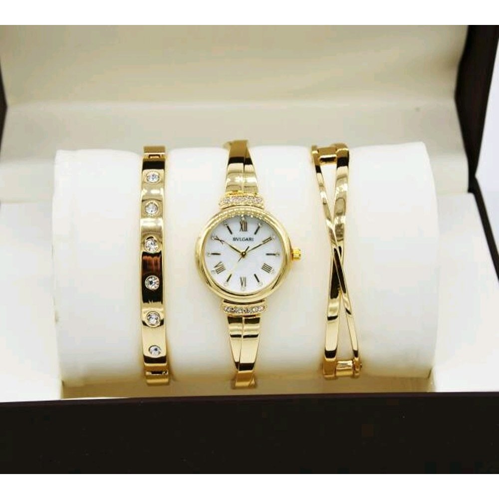 Jam Tangan Wanita Bvlgari Paket Gelang Mewah