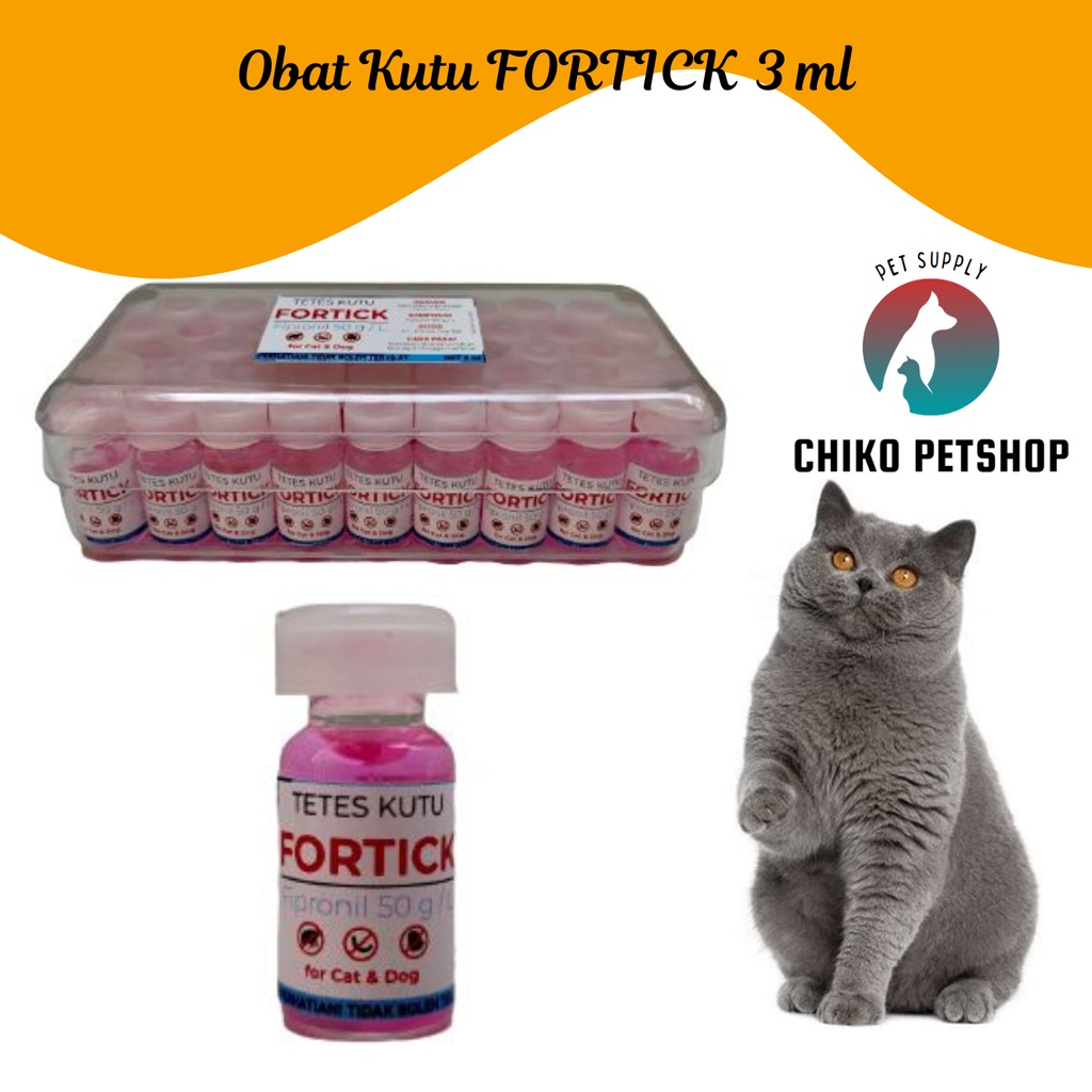 Obat Anti Kutu FORTICK Untuk Kucing dan Anjing Kemasan 3 mL