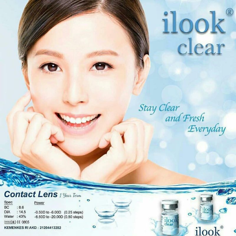 softlens bening tahunan I LOOK/SOFLENS MINUS TAHUNAN ilook clear/SOFLENS CLEAR YEARLY