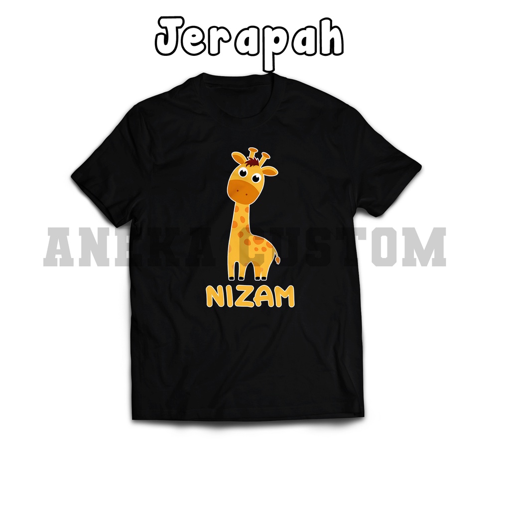 Kaos anak bebas nama karakter binatang / Kaos anak karakter binatang